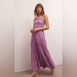 Z Supply Kyara Women’s Tiered Long Sundress Purple Maxi Dress Size Small
